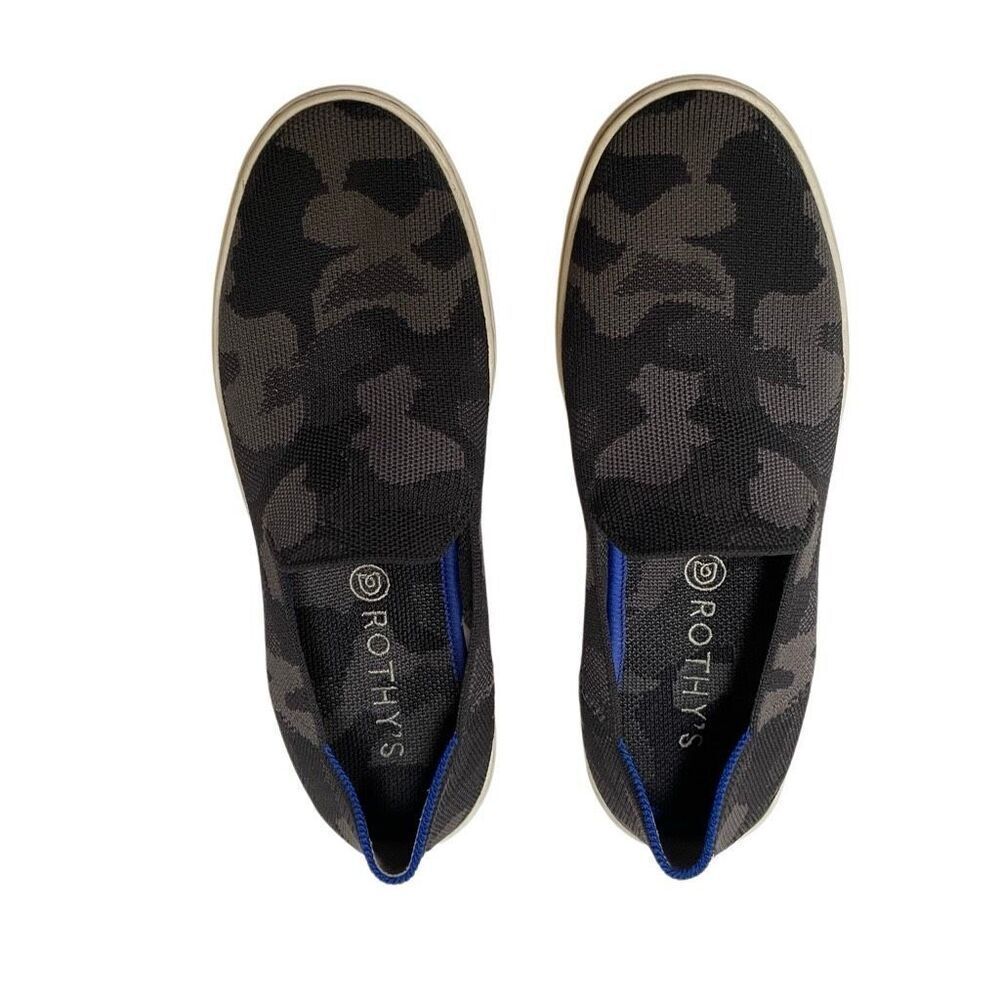 Rothy’s the Original‎ Slip On Sneaker Women’s 9 in Black Grey Camo Print